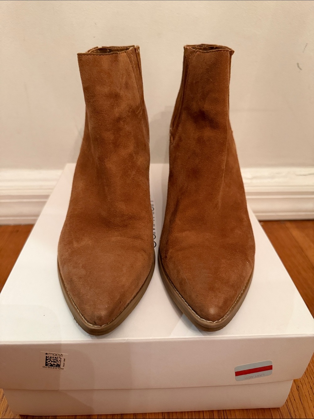 Calvin Klein Cognac Suede Chukka Ankle Boots